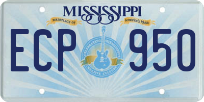 MS license plate ECP950