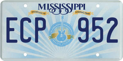 MS license plate ECP952