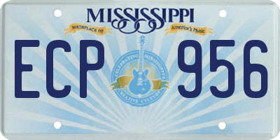 MS license plate ECP956