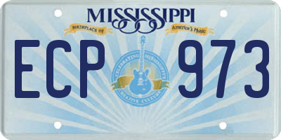 MS license plate ECP973