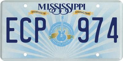 MS license plate ECP974