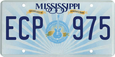 MS license plate ECP975