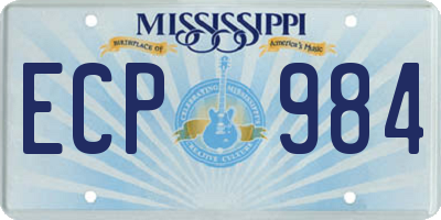 MS license plate ECP984