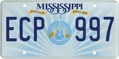 MS license plate ECP997