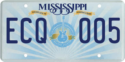 MS license plate ECQ005