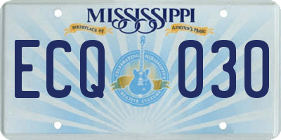 MS license plate ECQ030
