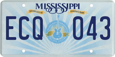 MS license plate ECQ043