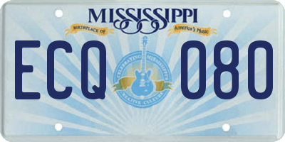 MS license plate ECQ080