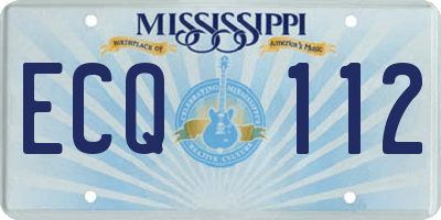 MS license plate ECQ112
