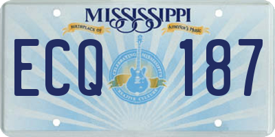 MS license plate ECQ187