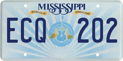 MS license plate ECQ202
