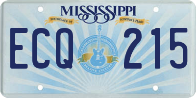 MS license plate ECQ215