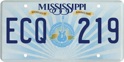 MS license plate ECQ219
