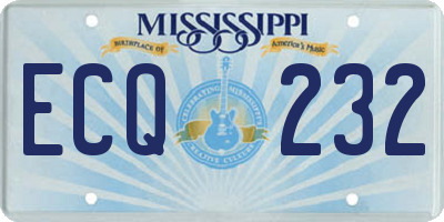 MS license plate ECQ232