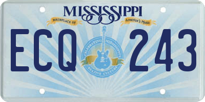 MS license plate ECQ243