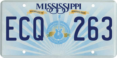 MS license plate ECQ263