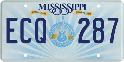 MS license plate ECQ287