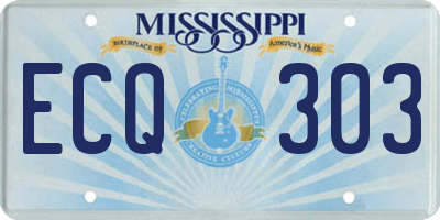 MS license plate ECQ303
