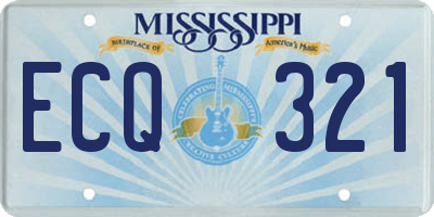 MS license plate ECQ321