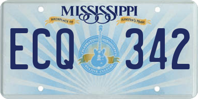 MS license plate ECQ342