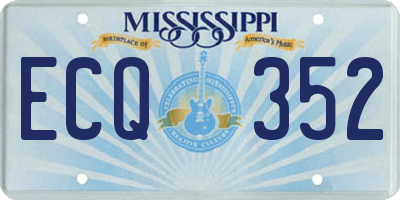 MS license plate ECQ352