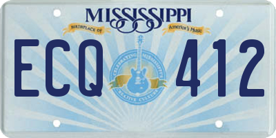 MS license plate ECQ412