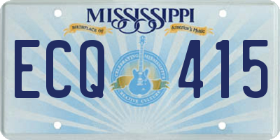 MS license plate ECQ415