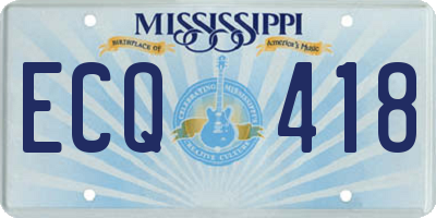 MS license plate ECQ418
