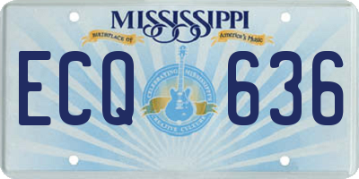 MS license plate ECQ636