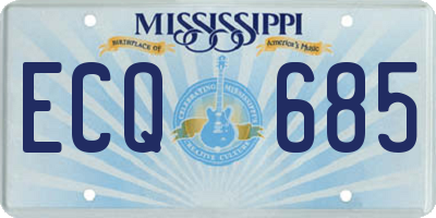 MS license plate ECQ685