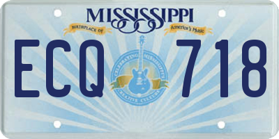 MS license plate ECQ718