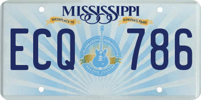MS license plate ECQ786