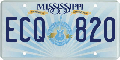 MS license plate ECQ820