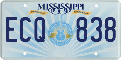 MS license plate ECQ838