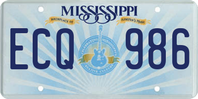 MS license plate ECQ986