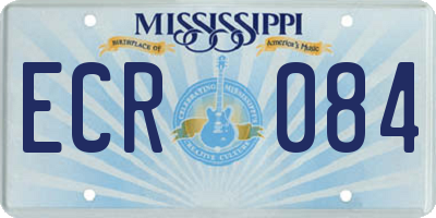 MS license plate ECR084