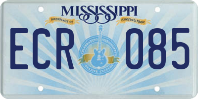 MS license plate ECR085