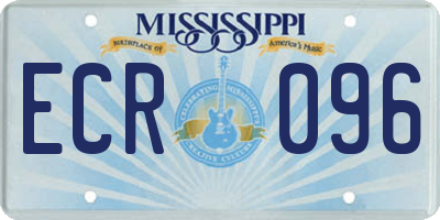MS license plate ECR096