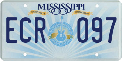 MS license plate ECR097
