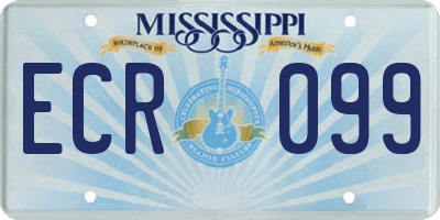 MS license plate ECR099