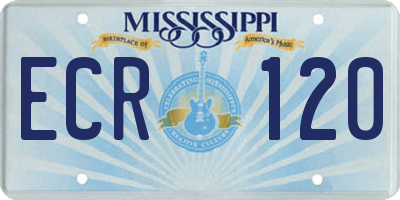 MS license plate ECR120