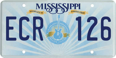 MS license plate ECR126