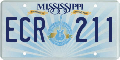 MS license plate ECR211