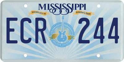 MS license plate ECR244