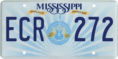 MS license plate ECR272