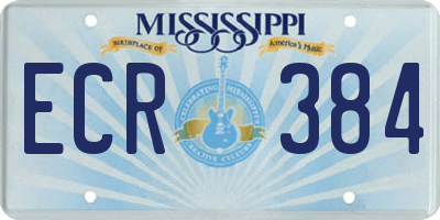 MS license plate ECR384