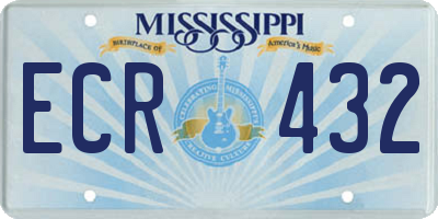 MS license plate ECR432