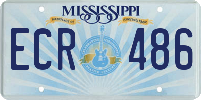MS license plate ECR486