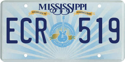 MS license plate ECR519