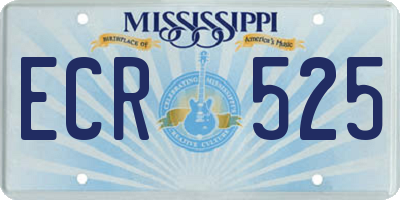 MS license plate ECR525